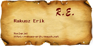 Rakusz Erik névjegykártya