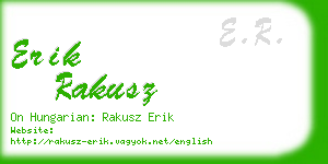 erik rakusz business card